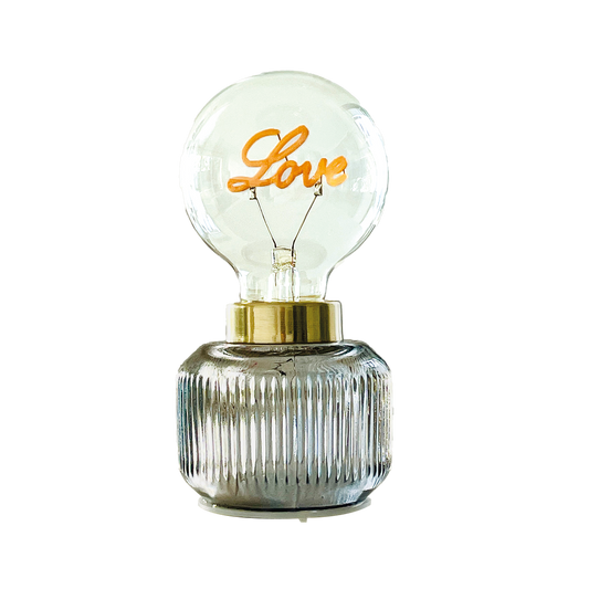 Déco LED Vaness love gris à piles D8,4 H15,8cm