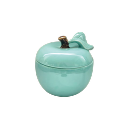 Boîte pomme Bleu givré D16,7 H17cm