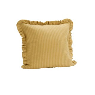 HOUSSE DE COUSSIN À VOLANTS - JAUNE CLAIR - 50X50 CM