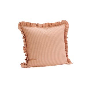 HOUSSE DE COUSSIN À VOLANTS - ROSE PÊCHE - 50X50 CM