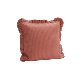 HOUSSE DE COUSSIN À VOLANTS - BORDEAUX - 50X50 CM
