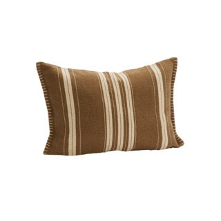 HOUSSE DE COUSSIN RAYÉE - VERT OLIVE, ÉCRU - 40X60 CM