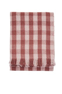 PLAID EN COTON RECYCLÉ - VIEUX ROSE, ROSE CLAIR - 125X175 CM