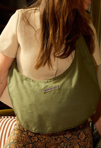 Sac New B en coton Uni Agate Brodé: UNI AGATE BRODÉ kaki